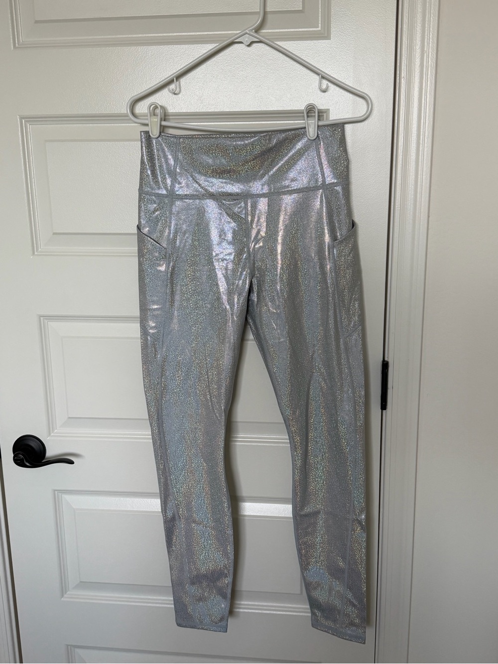 Oasis Purelux High-Waisted Leggings- Glitter Hologram- L